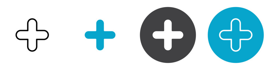 Obraz premium add icon Vector illustration in black