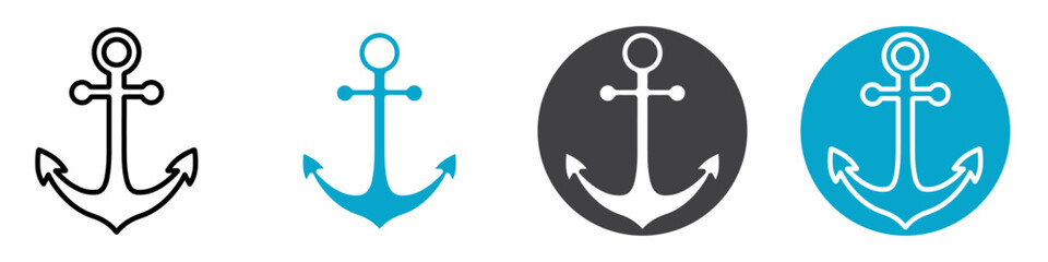 anchor icon Vector illustration in black