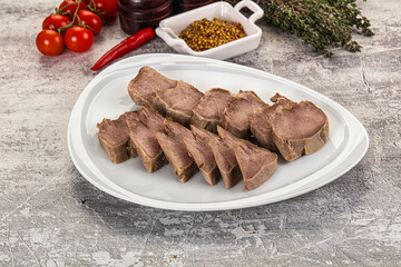 Sliced boiled pork tongue snack