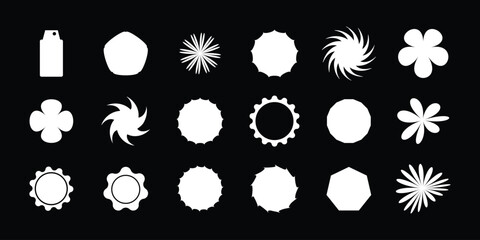 Black Decorative star and creative shape design collection 