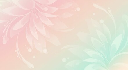 Abstract pastel floral background with soft pink and green petals