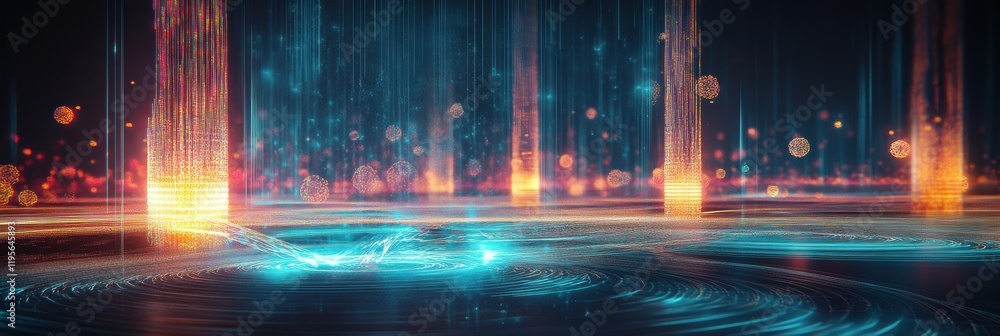 Aufkleber Visualization of antibodies attacking pathogens in a dynamic digital environment showcasing intricate biological interactions. Generative AI