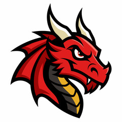 head of a red dragon mascot