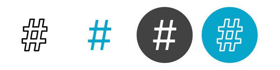 hashtag icon Vector illustration in black