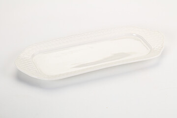 White ceramic empty plate dishware