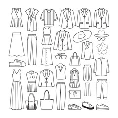 Fashion icons  clothing silhouettes accessories collection