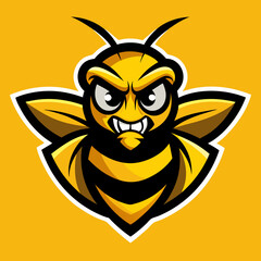angry bee mascot logo