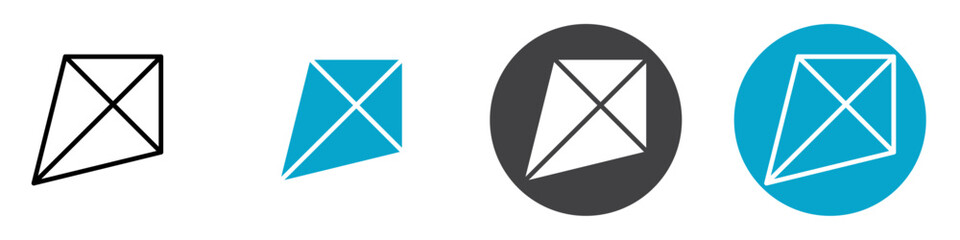 kite icon Vector illustration in black