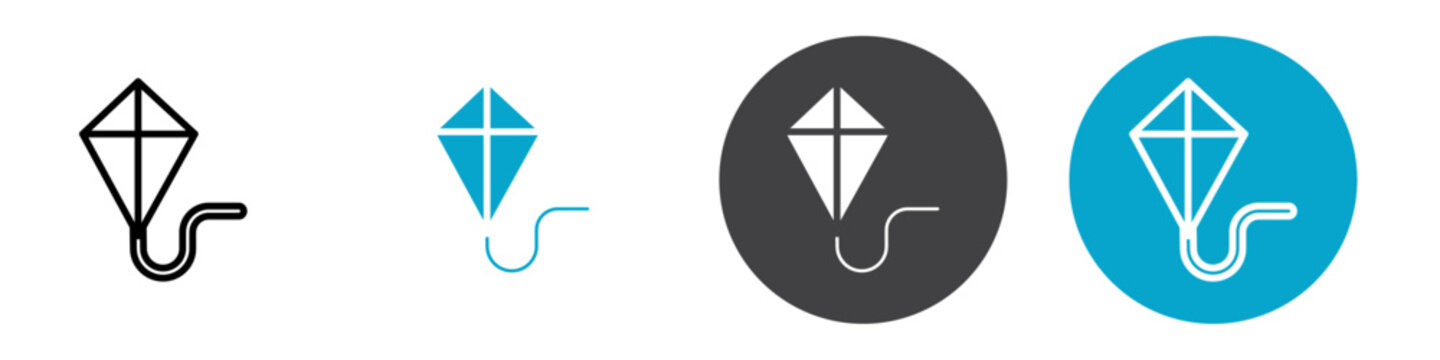 kite icon Vector illustration in black