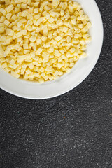 mozzarella cheese for pizza grated cheese fine fresh tasty food dish delicious gourmet food background on the table rustic food top view copy space