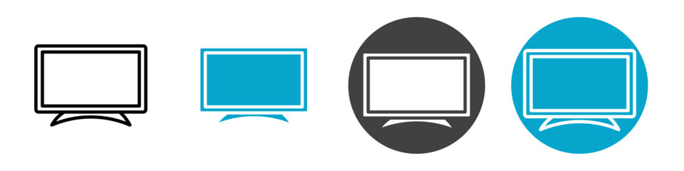 led tv icon Vector illustration in black