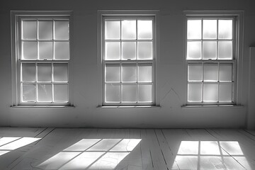 Obraz premium Window Natural Shadow Overlay Effect on White Background