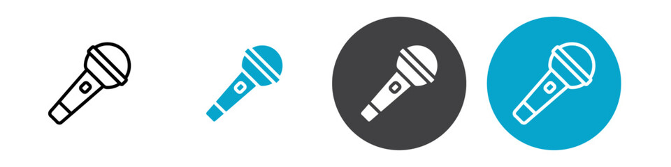 microphone icon Vector illustration in black