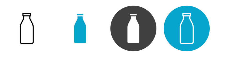 milk bottle icon Vector illustration in black