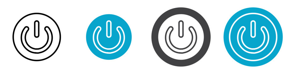 power button icon Vector illustration in black