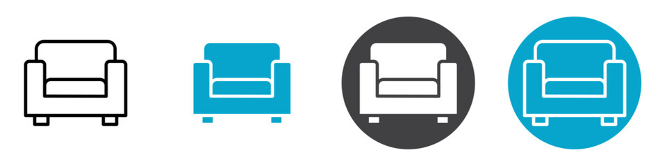 sofa icon Vector illustration in black