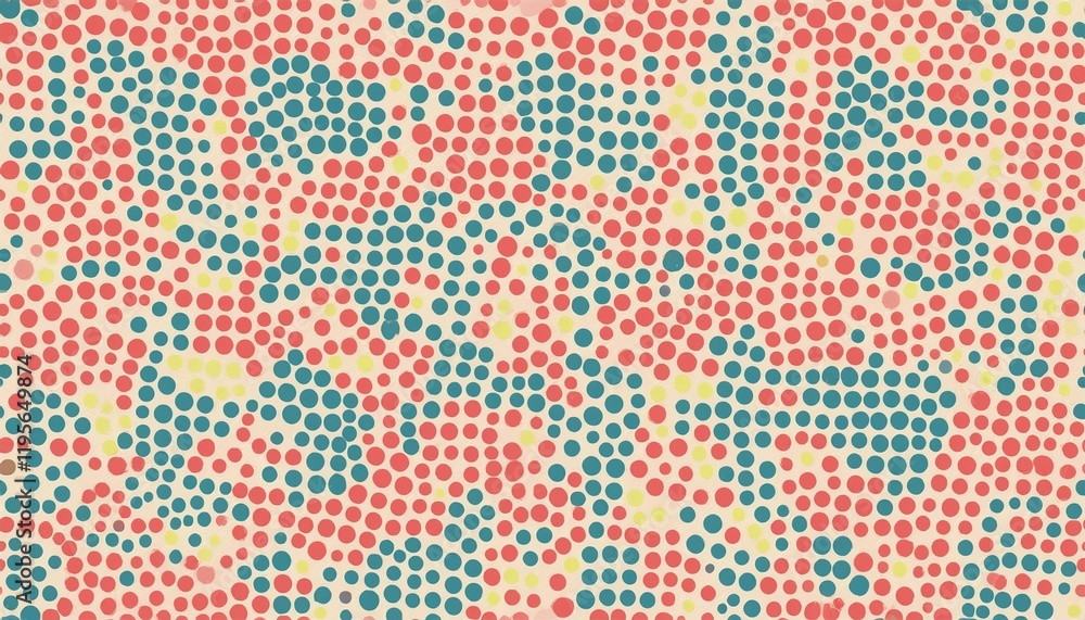 Poster random colorful small polka dot seamless pattern background retro vintage design