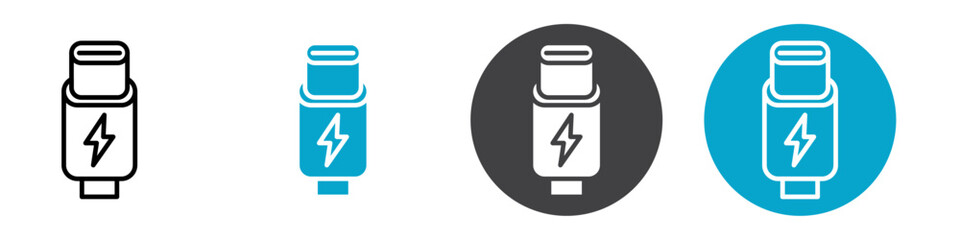 type c cable icon Vector illustration in black