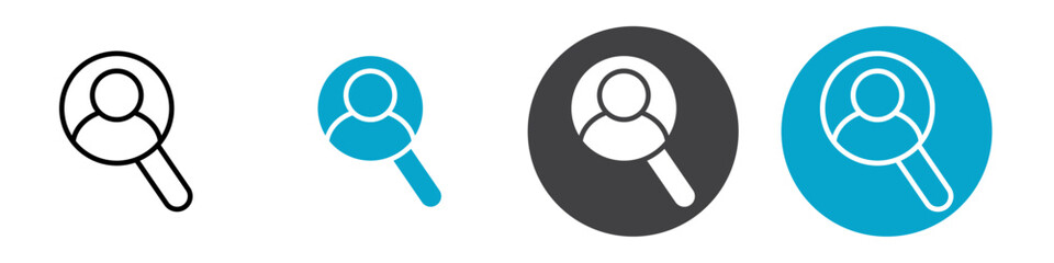 user search icon Vector illustration in black