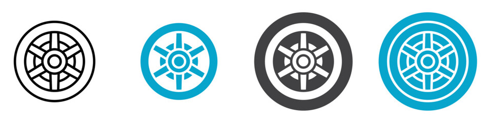 Obraz premium wheel icon Vector illustration in black