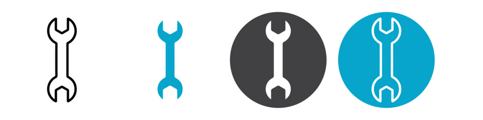 wrench icon Vector illustration in black