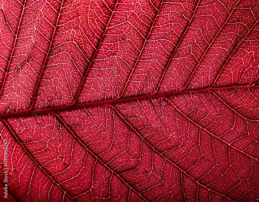 Wall mural red cherry leaf texture macro