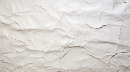Fototapeta premium Wrinkled Paper Texture Background in White. Grunge Old Rough Blank Page for Vintage Designs