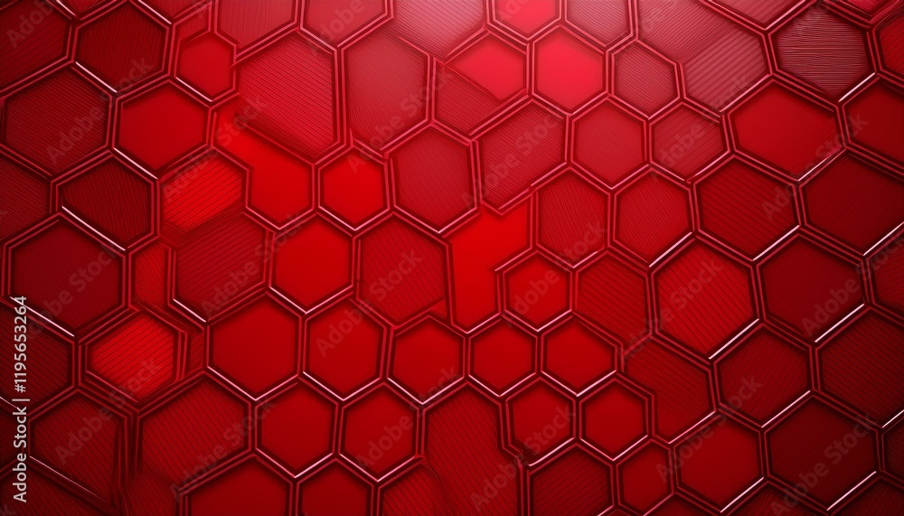 Poster red hexagon background and texture