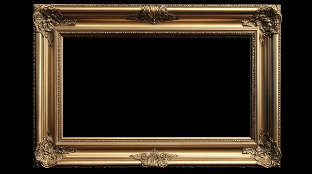 Ornate gold frame with embellished details and black center display