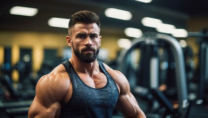 Fototapeta premium Gym sport fitness exercise health healthy man