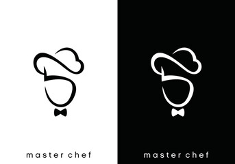 chef hat logo design. restaurant, cook, hotel, food symbol icon vector