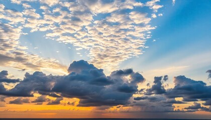 Fototapeta premium panorama-of-daytime-sky-with-clouds-sunset-sky-background 