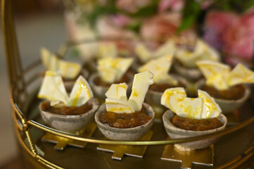 party buffet tasty finger food, savory and sweet dinner