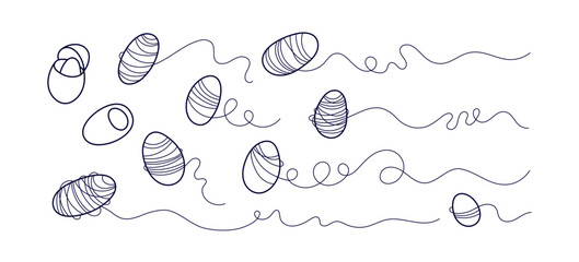 Cocoon line set. Silk thin thread. Editable stroke