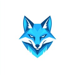 Obraz premium Abstract Blue Fox Head Graphic Design
