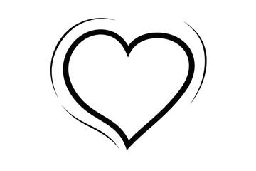 Heart simple white line.