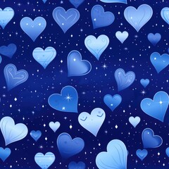 blue heart-shaped constellations in a starry night sky concept of greeting cards, digital backgrounds, romantic event promotions