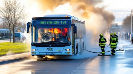 Morning Sky Illuminated by Bus Fire
