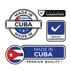 Badge bundle made in Cuba label icon emblem isolated on white background
