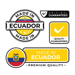 Badge bundle made in Ecuador label icon emblem isolated on white background