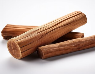 wooden sandalwood stick on a white background isolated background