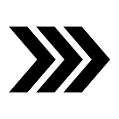 Three black arrows, direction right
