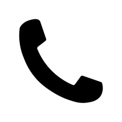 illustration of a telephone handset icon in a minimalist style