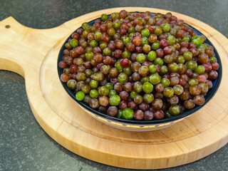 Bowl of Grapes on Board 05