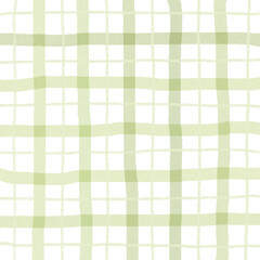 Sage Green Plaid Gingham Hand Drawn Background Pattern Overlay