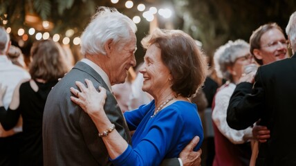 Fototapeta premium elderly couple dancing slow dance