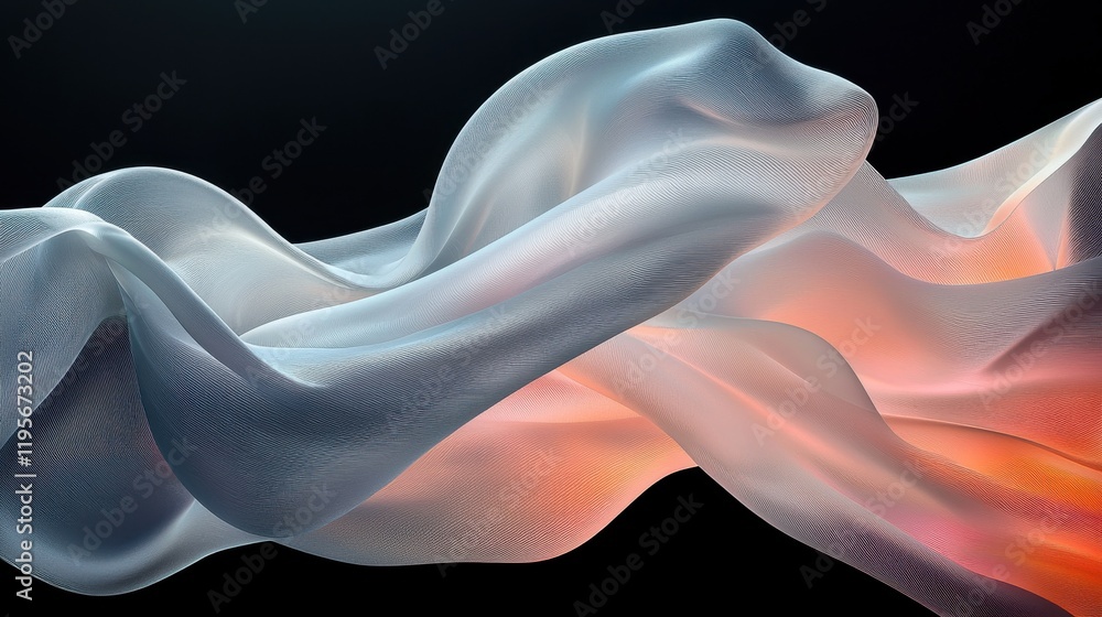 Poster translucent light streams in abstract motion digital art modern design ethereal environment artistic