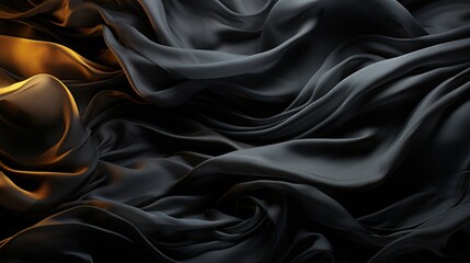 Fototapeta premium Black silk drapery.