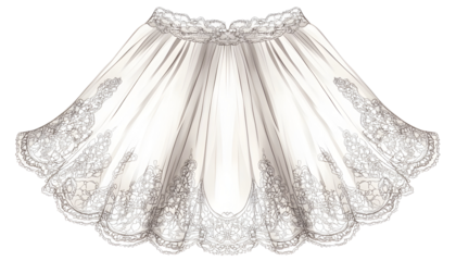 Elegant Lace Skirt Illustration