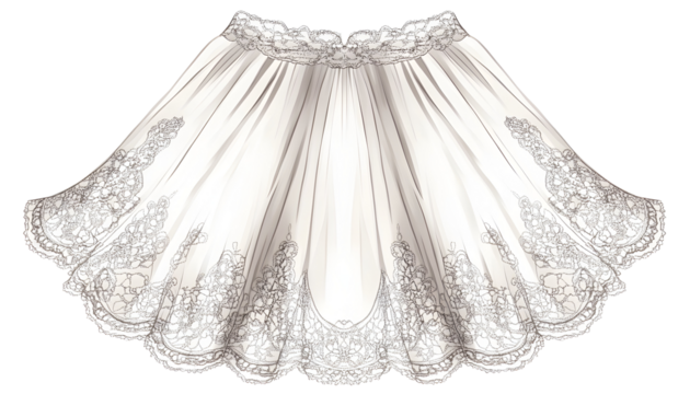 Elegant Lace Skirt Illustration